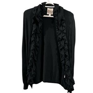 💎 Prince of Thieves Black Ruffle Waterfall Sweater - Size Medium💎